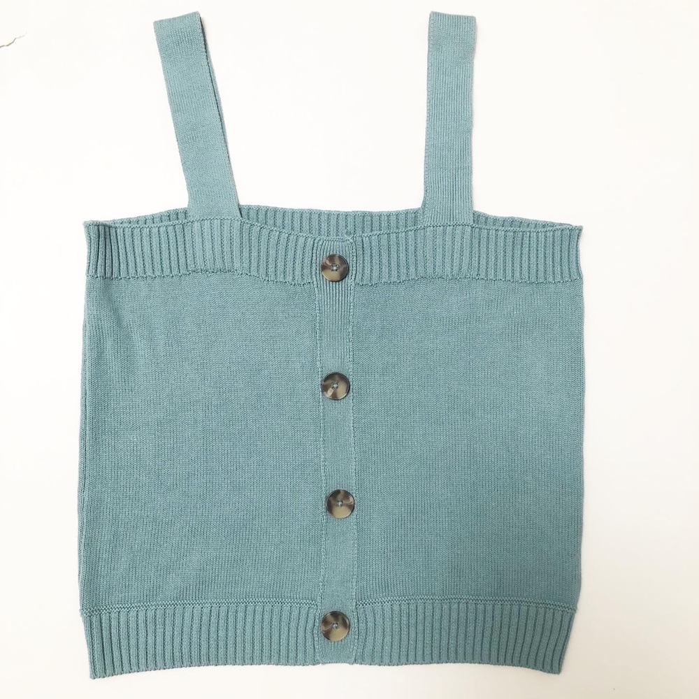 Amaryllis teal knit tank